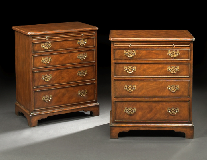 Appraisal: Pair of George III-Style Mahogany Bachelor's Chests each with a