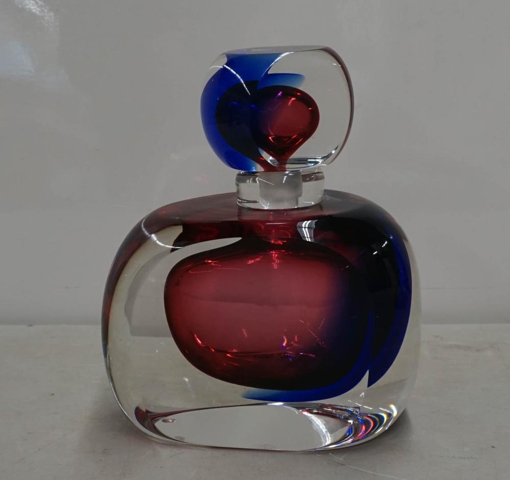 Appraisal: MANDRUZATTO FOR MURANO CRANBERRY TO PURPLE GLASS PERFUME BOTTLE H