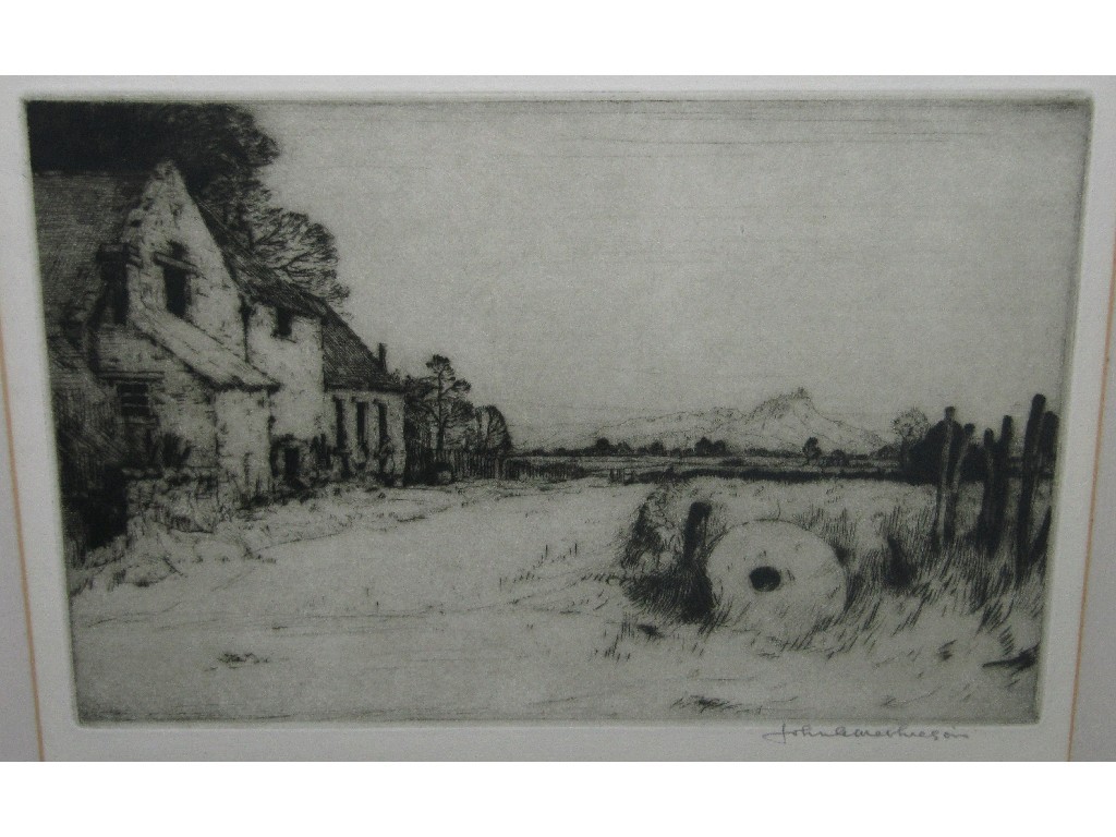 Appraisal: JOHN G MATHIESON Etching 'The Old Mill near New Stirling'