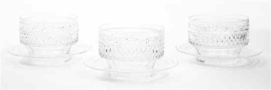 Appraisal: A Set of Ten Cut Glass Bowls and Underplates the