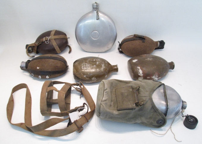 Appraisal: COLLECTION OF SEVEN CANTEENS including American Japanese and German all