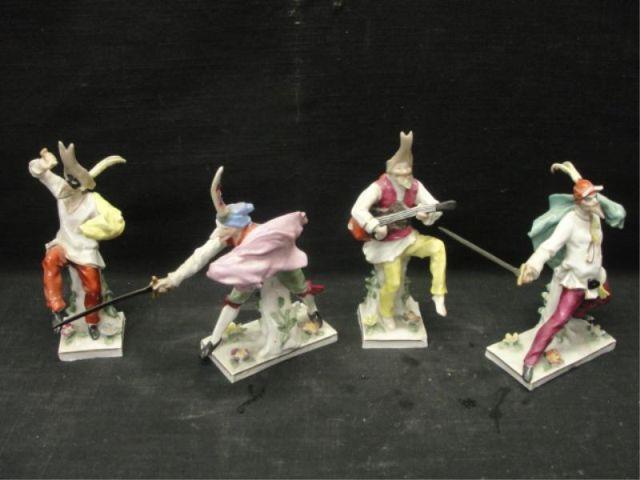 Appraisal: Porcelain Figures As is Bearing a Meissen style mark From