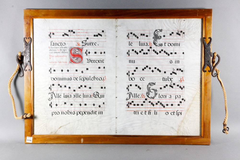 Appraisal: - Four Vellum Choir Book Pages Lot of four pages