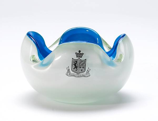 Appraisal: A flashed glass ashtray from the Peninsula Hotel height in