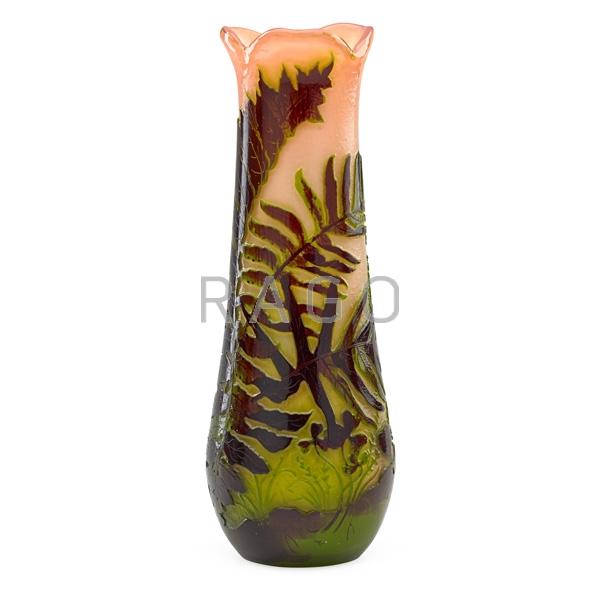 Appraisal: GALLE Fire-polished glass vase Condition Report No damage