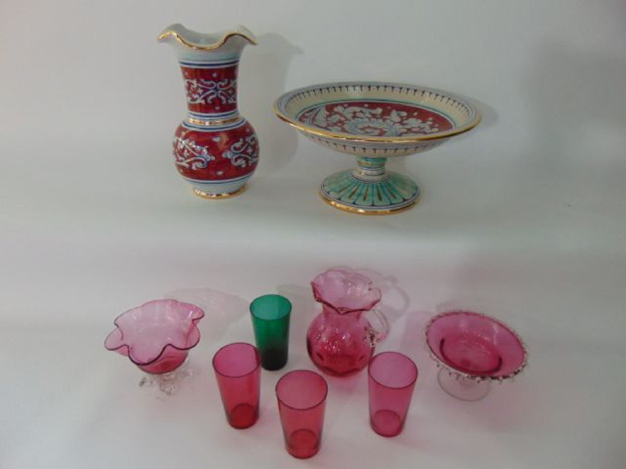 Appraisal: A selection of Victorian and later cranberry glass to include