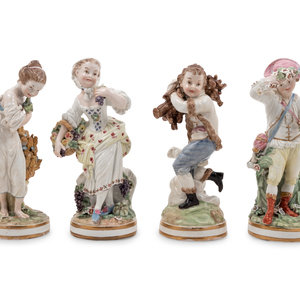 Appraisal: A Set of Four Chelsea Porcelain Four Seasons Figures th