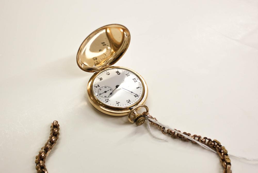 Appraisal: WALTHAM MODEL HUNTING CASE POCKET WATCH having hour minute dial