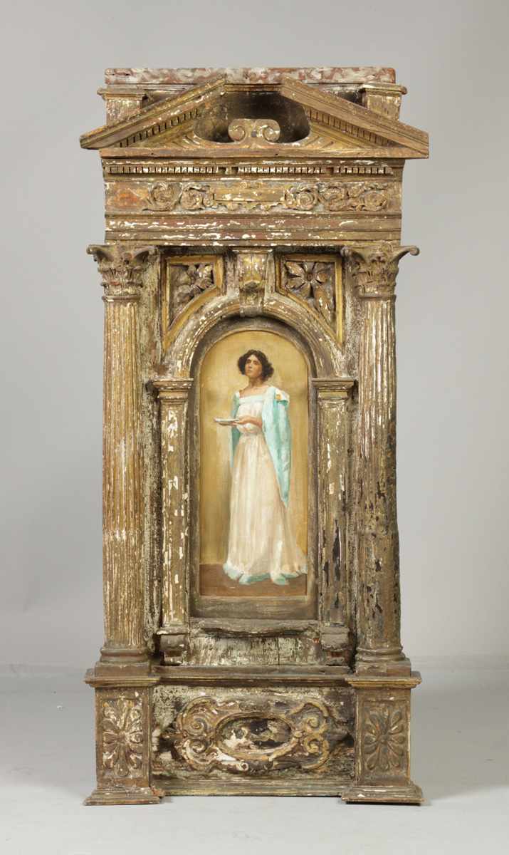 Appraisal: Architectural Greek Frame with Painting Condition Some loss to surface