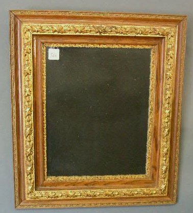 Appraisal: Oak and gilt framed mirror x '