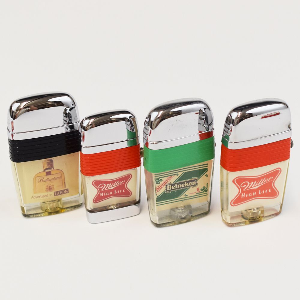 Appraisal: Grp Scripto Windguard Vu-lighters w Tins Scripto United States Three