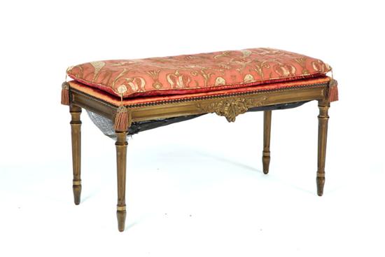 Appraisal: LOUIS XV-STYLE BENCH American early th century hardwood Labeled ''Century