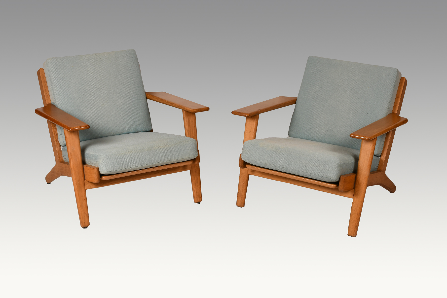 Appraisal: PAIR HANS WEGNER GE- CHAIRS FOR GETAMA Hans J Wegner