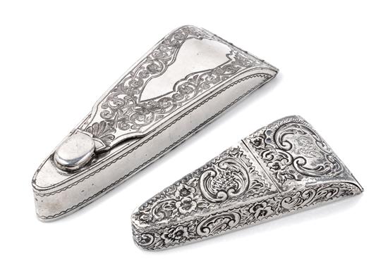 Appraisal: Sale Lot A Victorian Silver Scissors Case with floral and