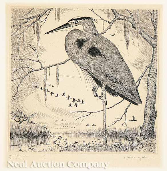 Appraisal: Morris Henry Hobbs American New Orleans - Great Blue Heron