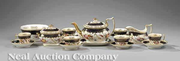 Appraisal: A Regency Worcester Porcelain Tea Service c cobalt and gilt