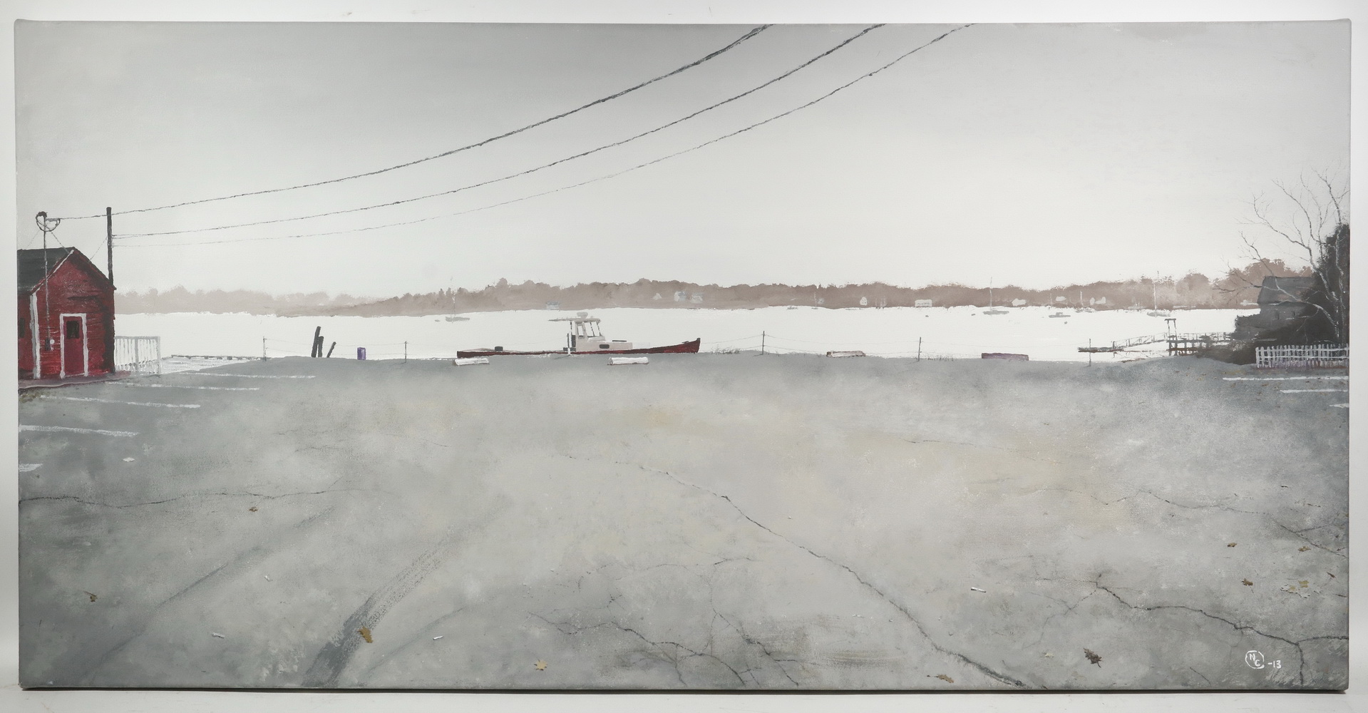 Appraisal: NATHAN CAMPBELL ME ST C Maine Winter Harbor acrylic on