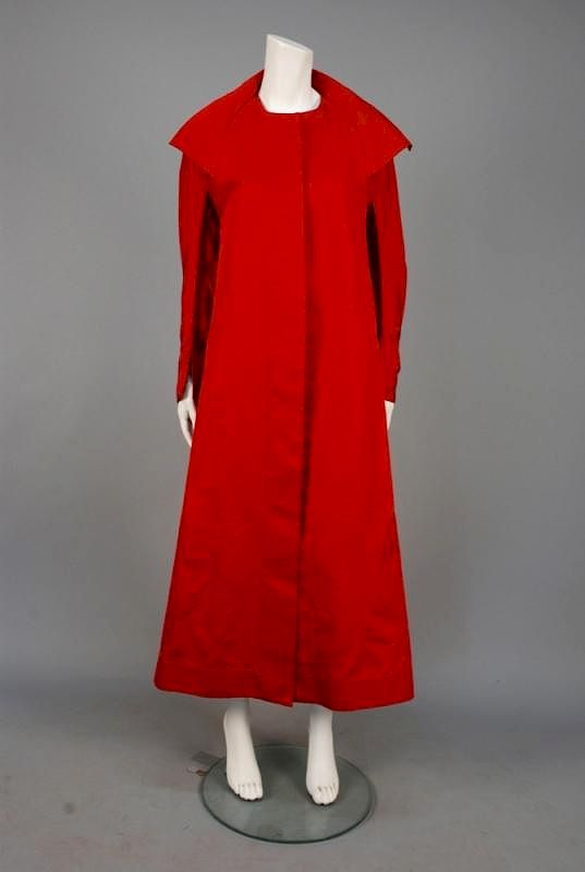 Appraisal: ISABEL TOLEDO SILK COAT and PANTS ENSEMBLE Cardinal red ankle