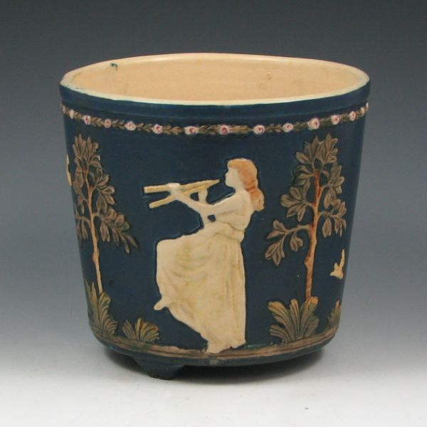 Appraisal: Weller Blue Ware jardiniere with dancing ladies Unmarked Mint with