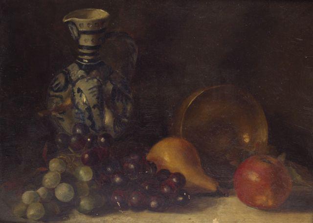 Appraisal: CONTINENTAL SCHOOL STILL LIFE WITH FRUIT oil on canvas framed