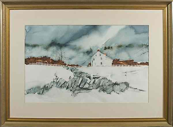 Appraisal: Winter Scene by Robert J Foose Watercolor Robert J Foose