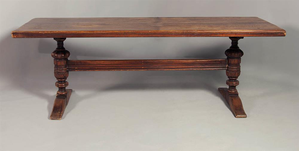 Appraisal: RENAISSANCE REVIVAL CARVED REFECTORY TABLE with a large and long