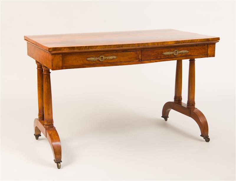 Appraisal: Continental Ormolu-Mounted Mahogany Writing Table x x in Provenance Easton-Moss