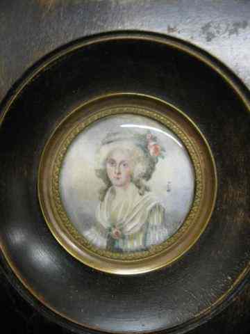 Appraisal: Miniature Portrait on Ivory of Young Lady artist signed Rita