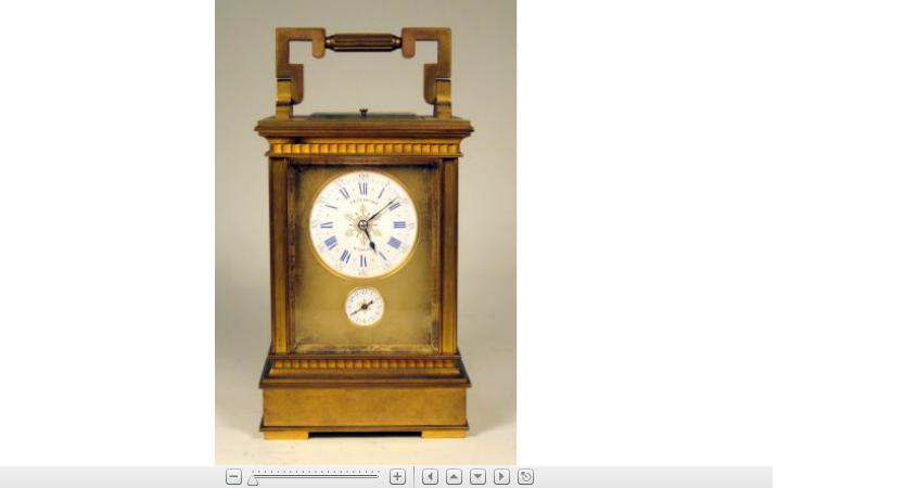 Appraisal: French brass and glass grand sonnerie repeating travel alarm clocklate