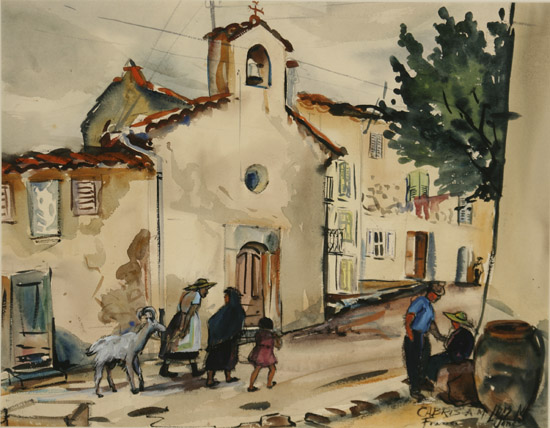 Appraisal: Lois Mailou Jones American - Street Scene in Cabris France