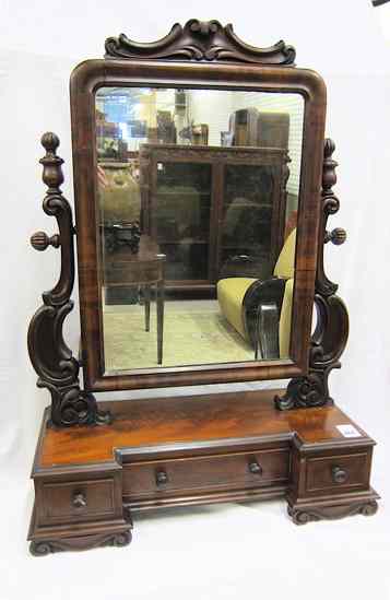 Appraisal: REGENCY MAHOGANY DRESSING TABLE MIRROR English c the rectangular mirror