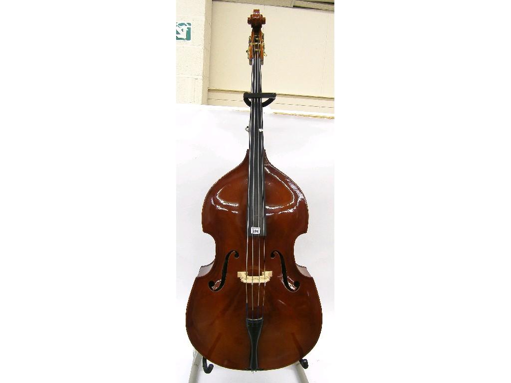 Appraisal: Small size double bass labelled Dewa Instrumentenbau Mittenwald - Adorf