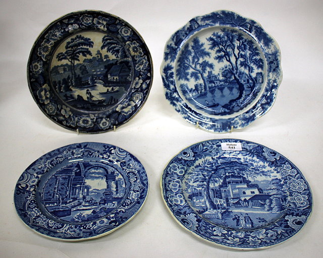 Appraisal: A TH CENTURY ENGLISH BLUE AND WHITE POTTERY PLATE decorated