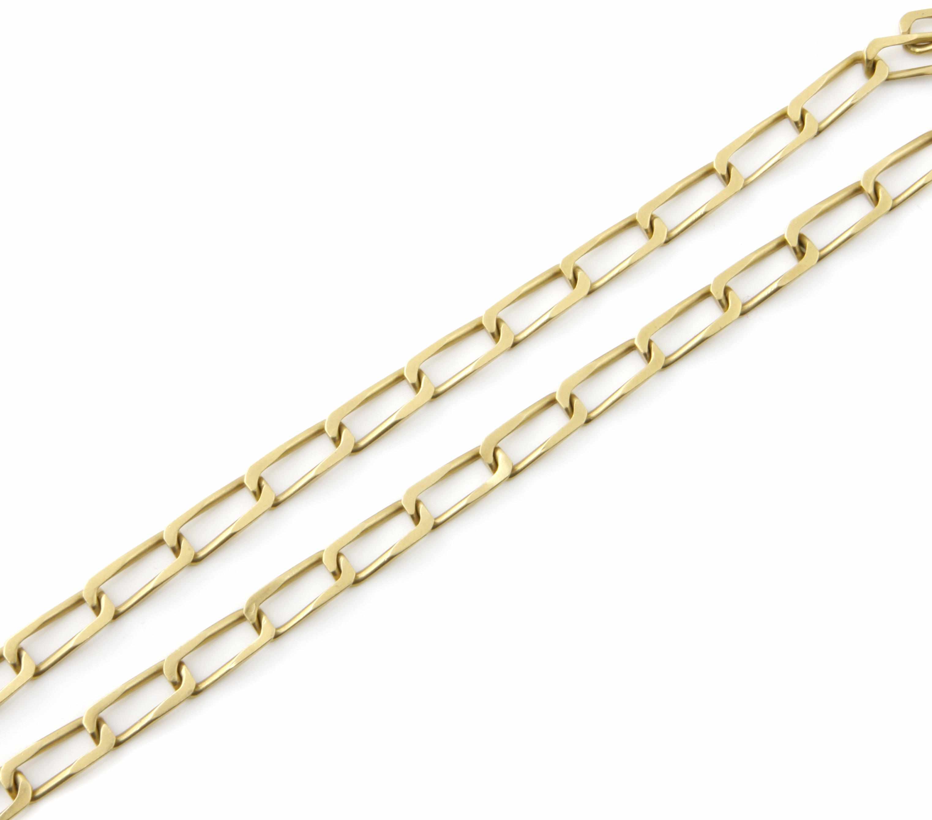 Appraisal: An k gold rectangular link neckchain length in g