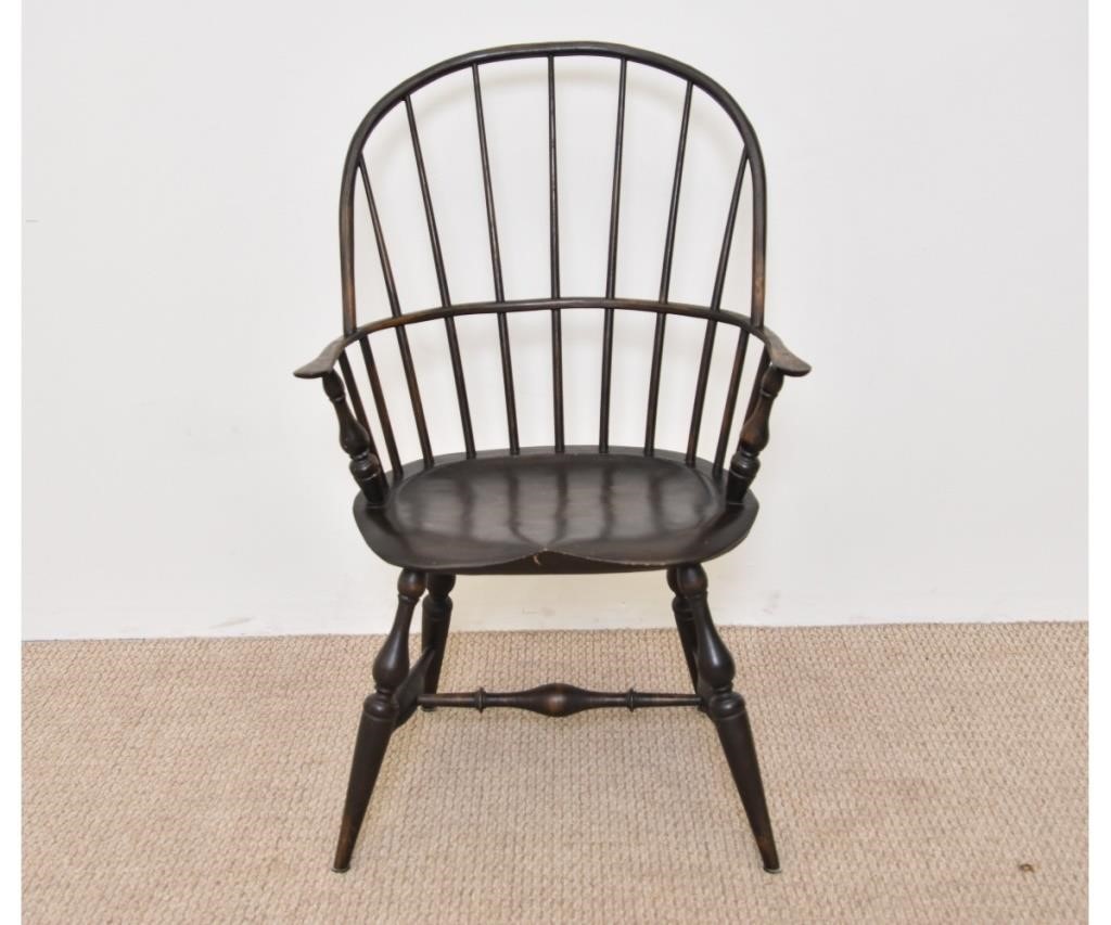 Appraisal: Reproduction sack back Windsor armchair initialed H C W h