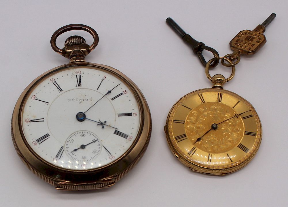 Appraisal: JEWELRY Grouping of Pocket Watches Gold Includes an kt gold