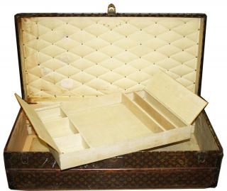 Appraisal: Vintage Louis Vuitton Trunk W Tray initialed AWB Jr Arthur