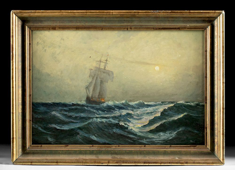 Appraisal: Early th C American Painting - Seascape American untitled oil