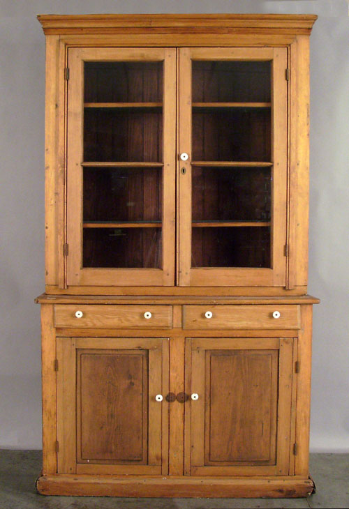 Appraisal: Victorian pine -part bookcase h w