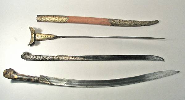 Appraisal: A lot of three yataghan th century Comprising Possibly Greek