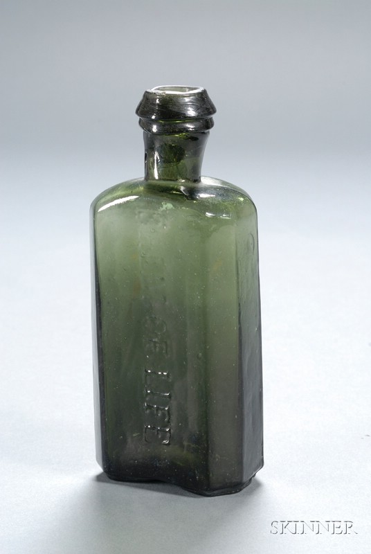 Appraisal: Olive Green L COVERT'S BALM OF LIFE Glass Medicine Bottle