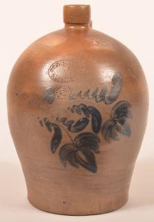 Appraisal: D P Shenfelder Gal Decorated Stoneware Jug D P Shenfelder