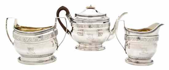 Appraisal: An English Silver Tea Service Robert Hennell London each of