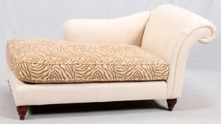 Appraisal: MILLING ROAD FOR BAKER UPHOLSTERED CHAISE LOUNGE MILLING ROAD FOR