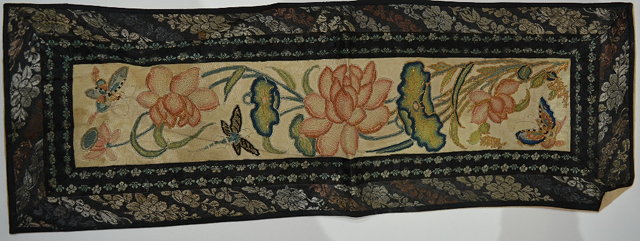 Appraisal: Two Chinese embroidered shawlscirca two Chinese embroidered panels and a