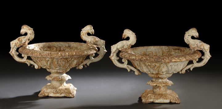 Appraisal: Pair of Cast-Iron Garden Urns in the Neo-Grec taste each