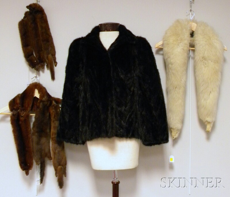 Appraisal: Lady's Short Fur Jacket and Group of Three Stoles jacket