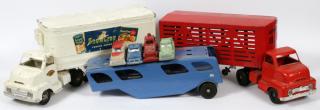 Appraisal: DUNWELL AND BUCKEYE PRESSED STEEL TOY TRUCKS DUNWELL AND BUCKEYE