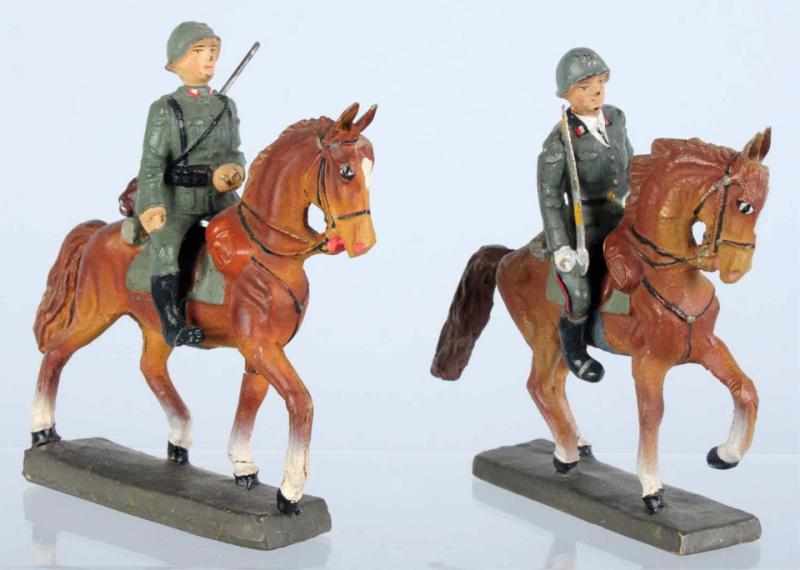 Appraisal: Lineol cm Italian Mounted Soldiers Includes one mounted officer and