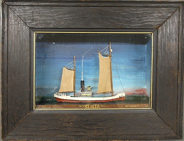 Appraisal: - Steamship and sail diorama of the Sealer late th